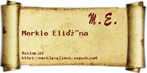 Merkle Eliána névjegykártya